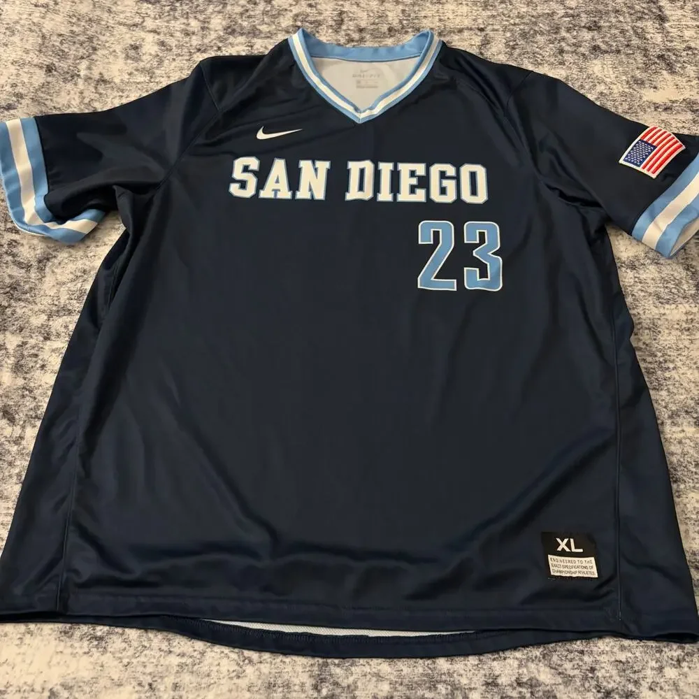 Nike Dri-FIT Size XL San Diego 23‎ Navy Blue Light Blue American Flag Jersey WCC